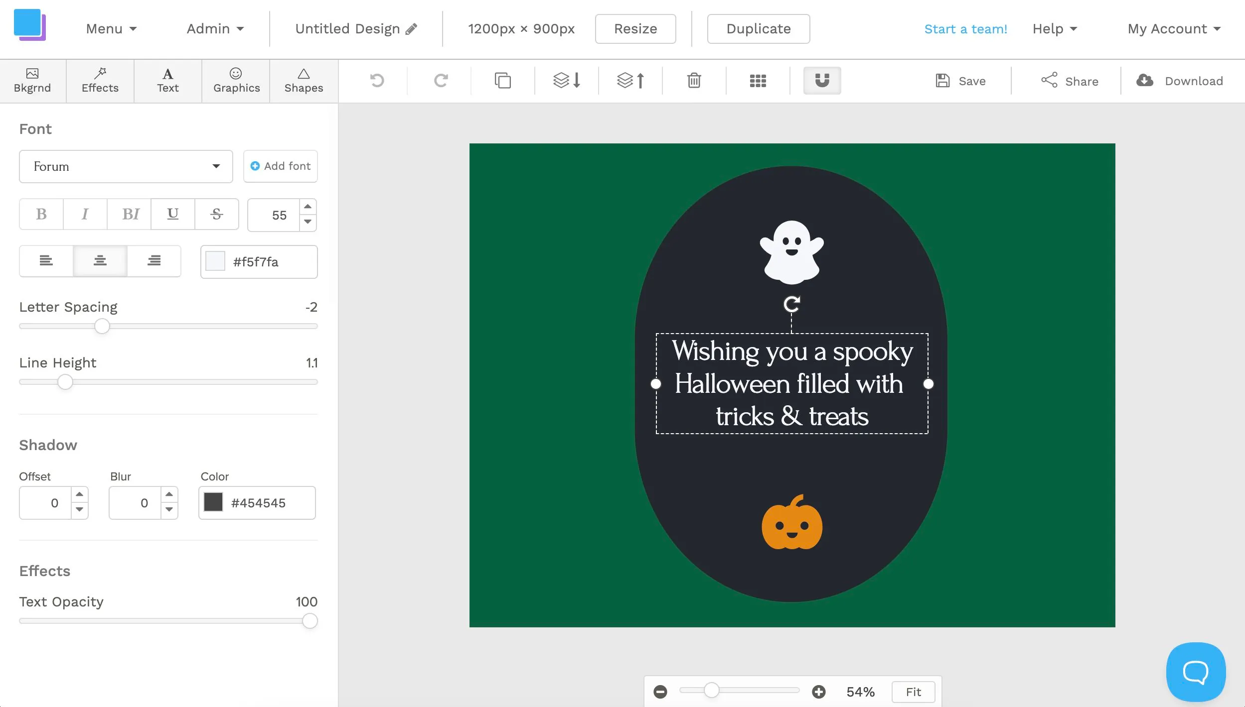 Halloween image design template from Snappa