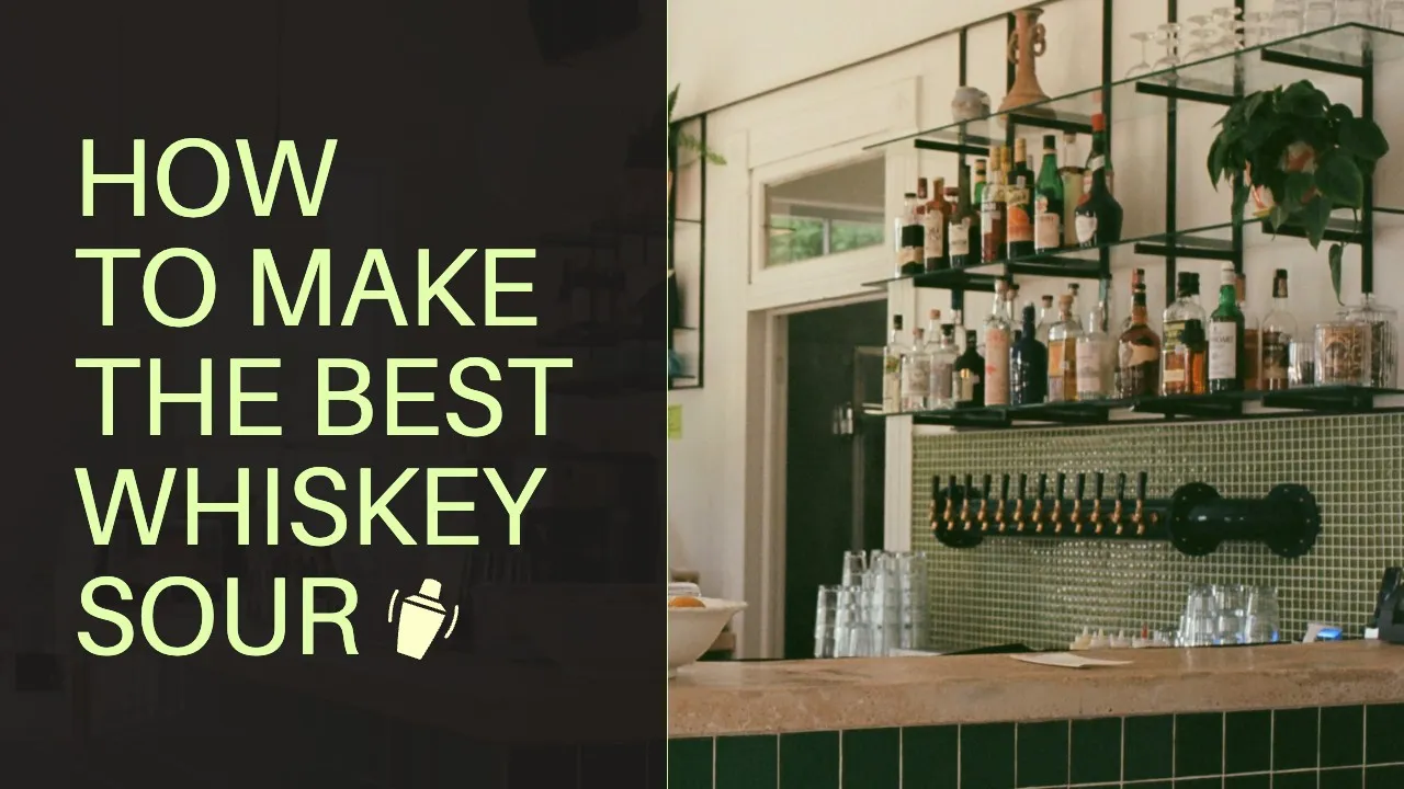 Bartending YouTube thumbnail template from Snappa featuring the Aileron font with a cocktail bar background image