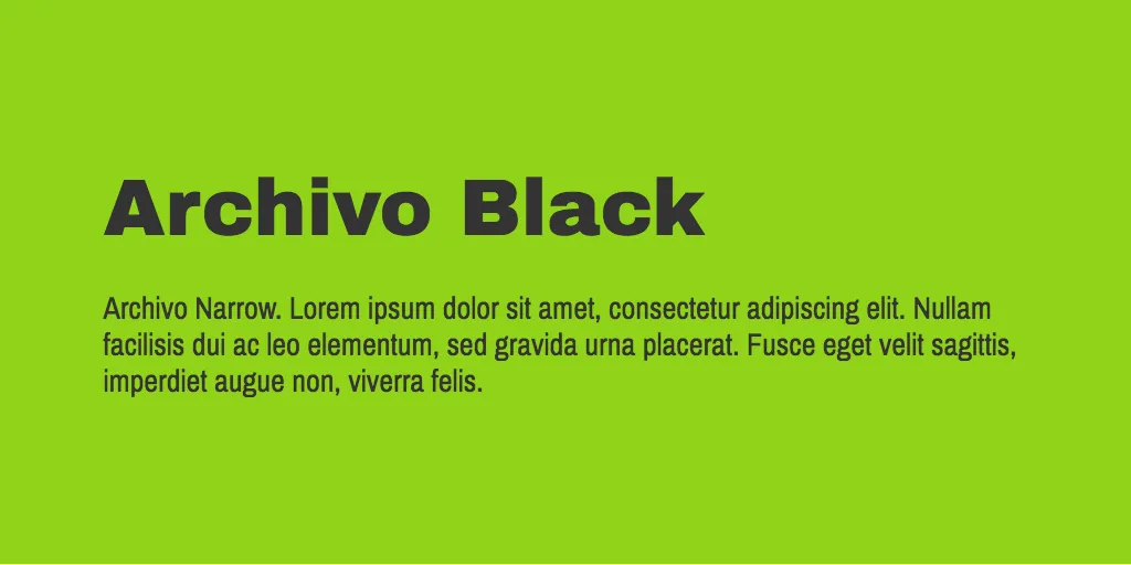 Archivo Black & Narrow font variant