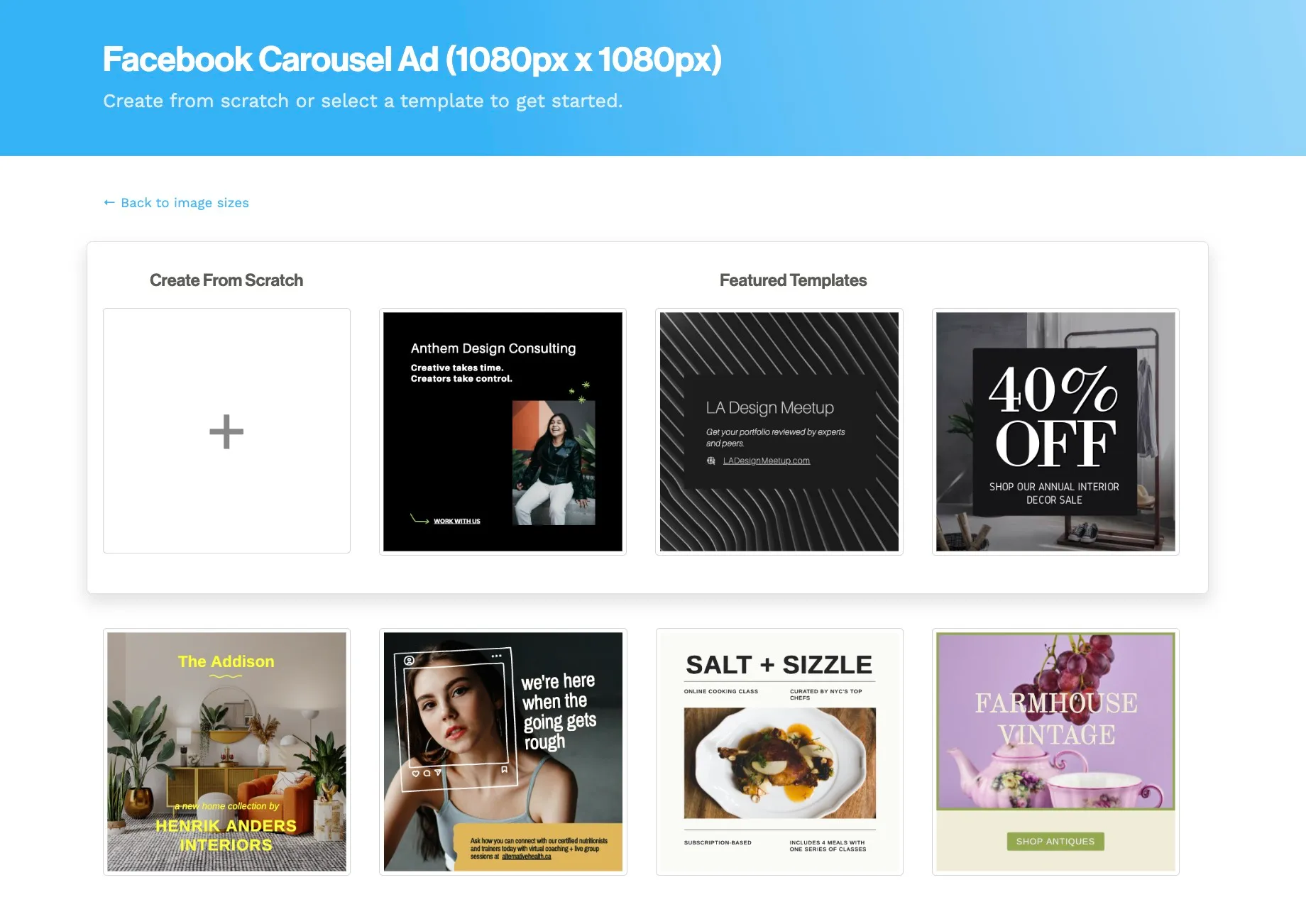 Carousel ad templates from Snappa