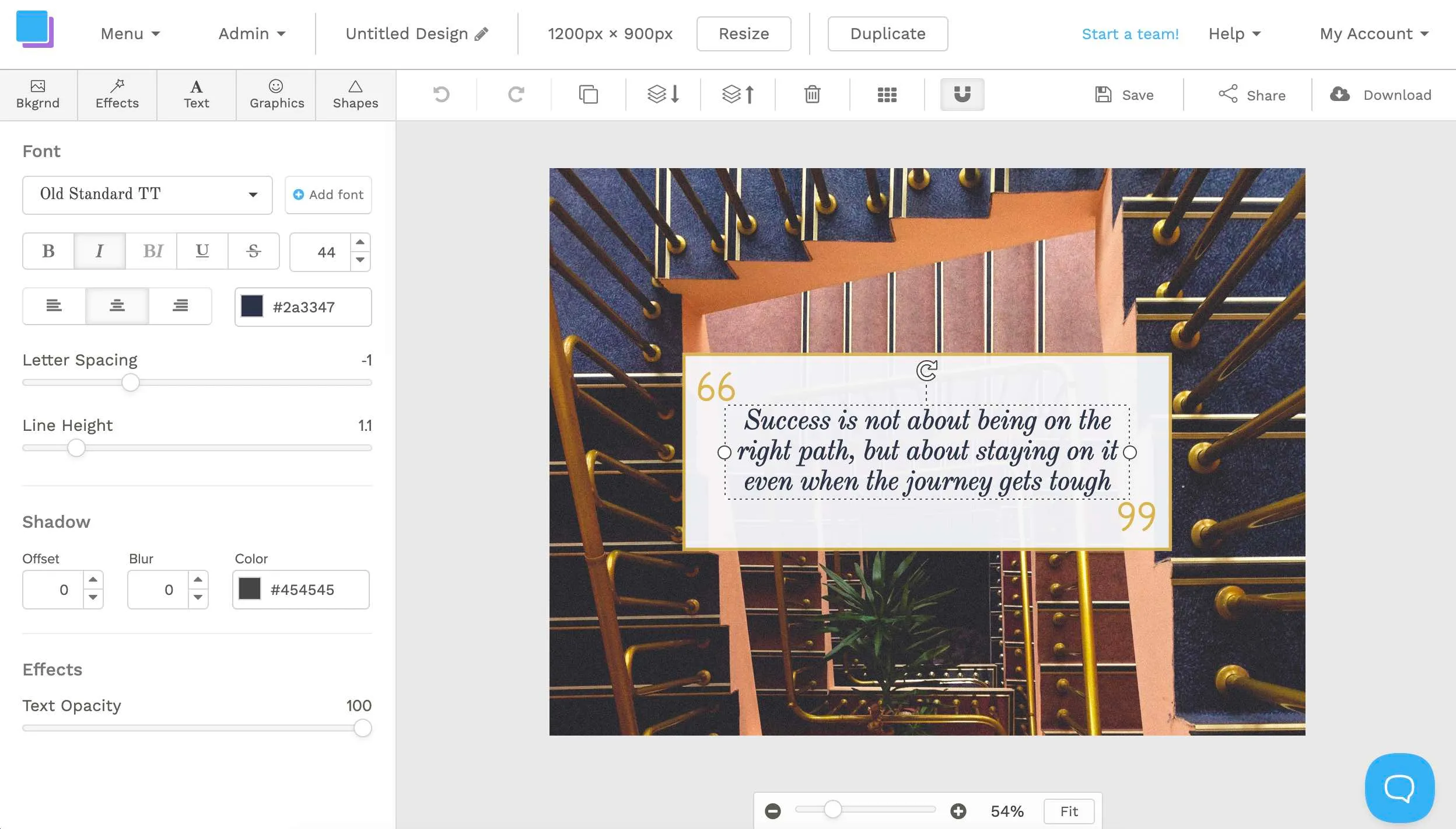 Free quote image editor in Snappa