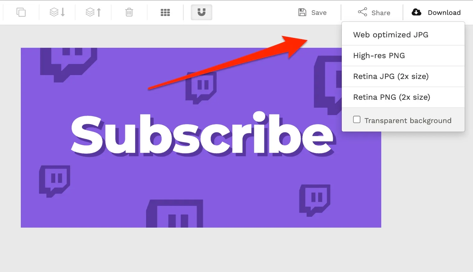 How to save and download a Twitch panel