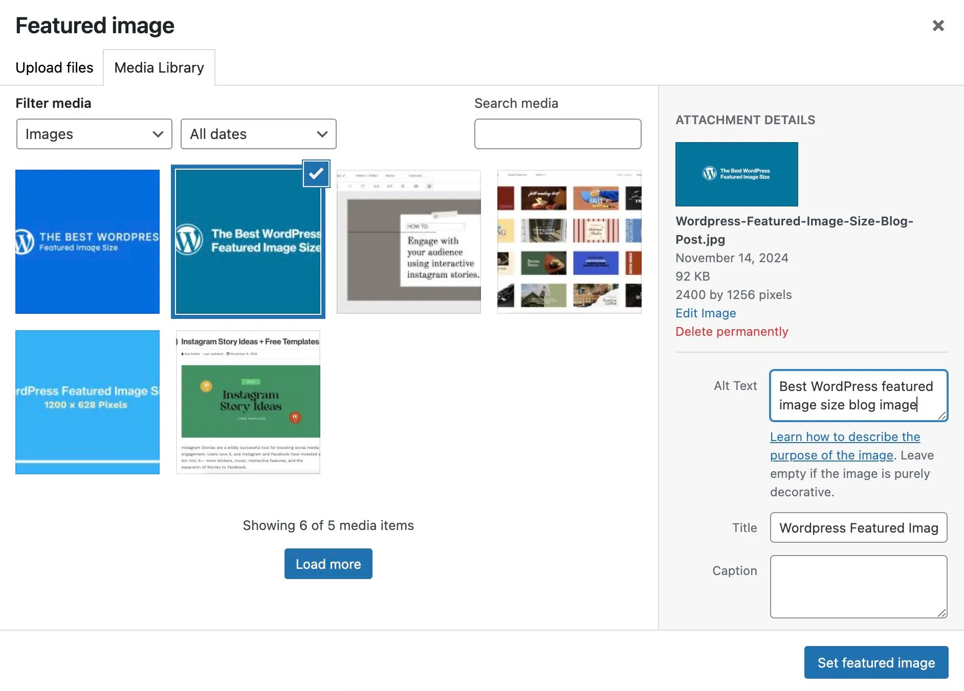 How to set a featured image in WordPress editor