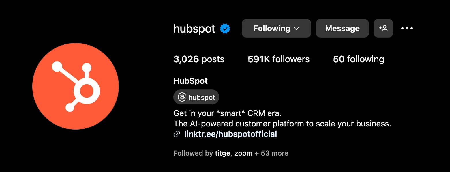 HubSpot Instagram Profile Picture