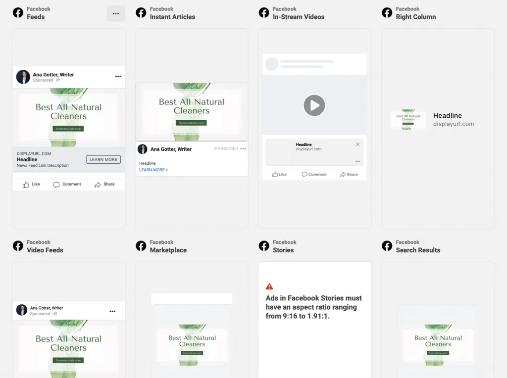Preview your facebook ads
