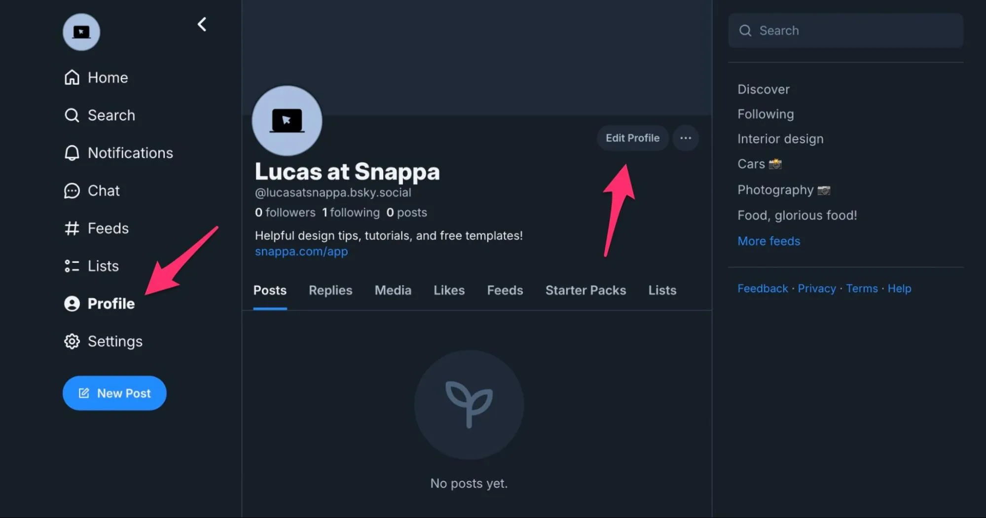 How to edit Bluesky profile