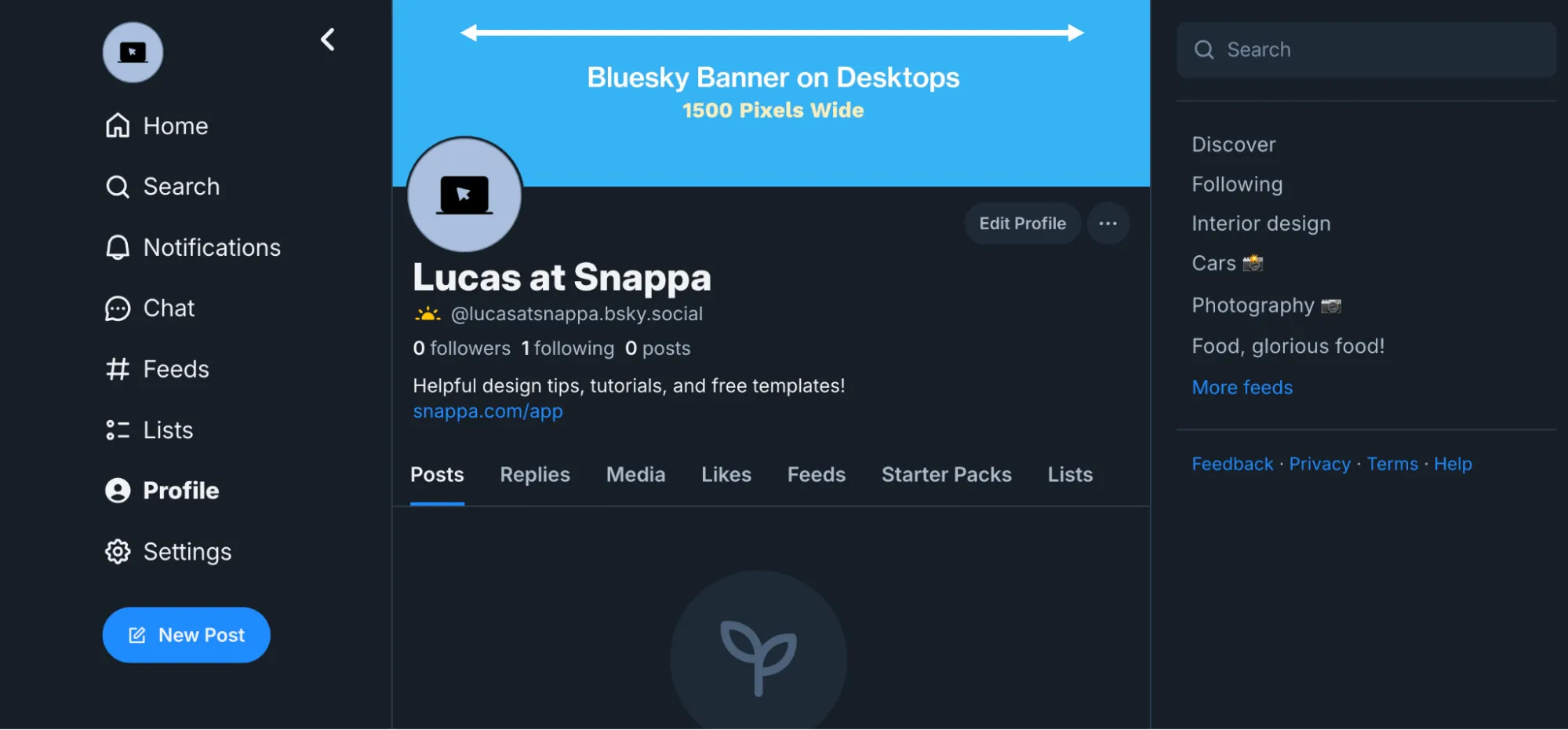 Bluesky banner desktop view