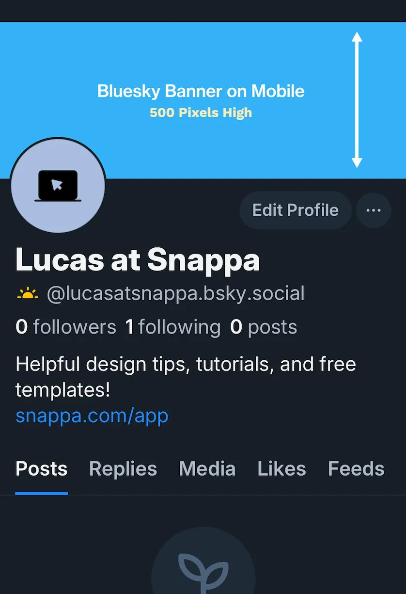 Bluesky banner mobile view