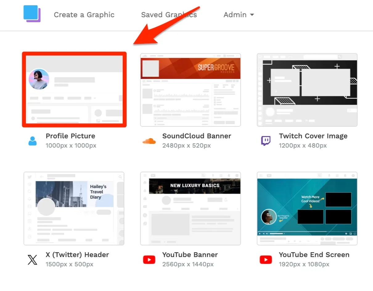 Instagram profile picture template size