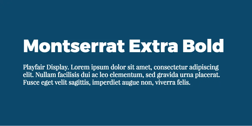Montserrat & Playfair display font combination