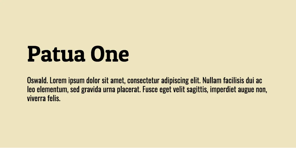 Patua One & Oswald Font Combination