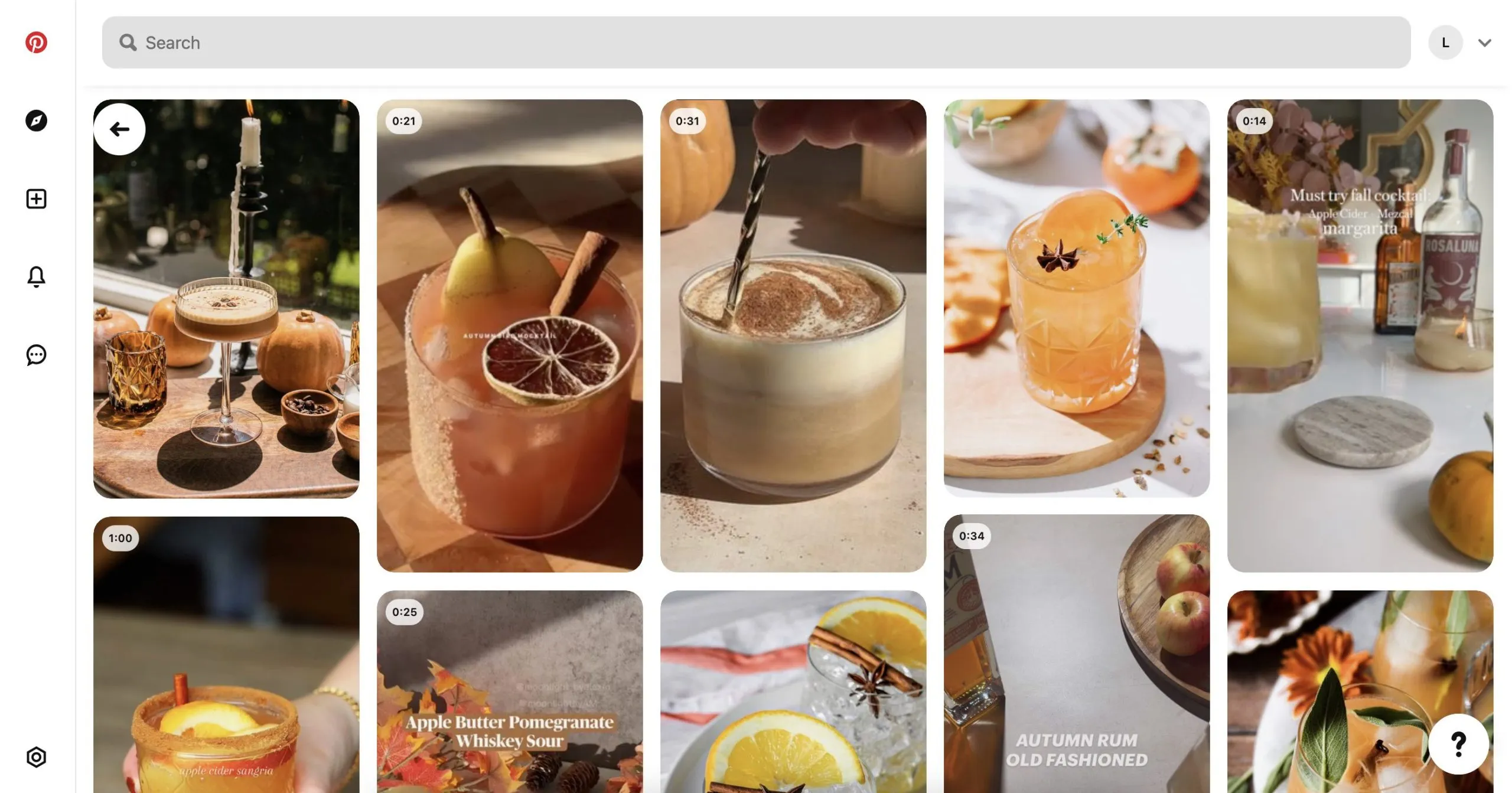 Fall aesthetic Pinterest feed