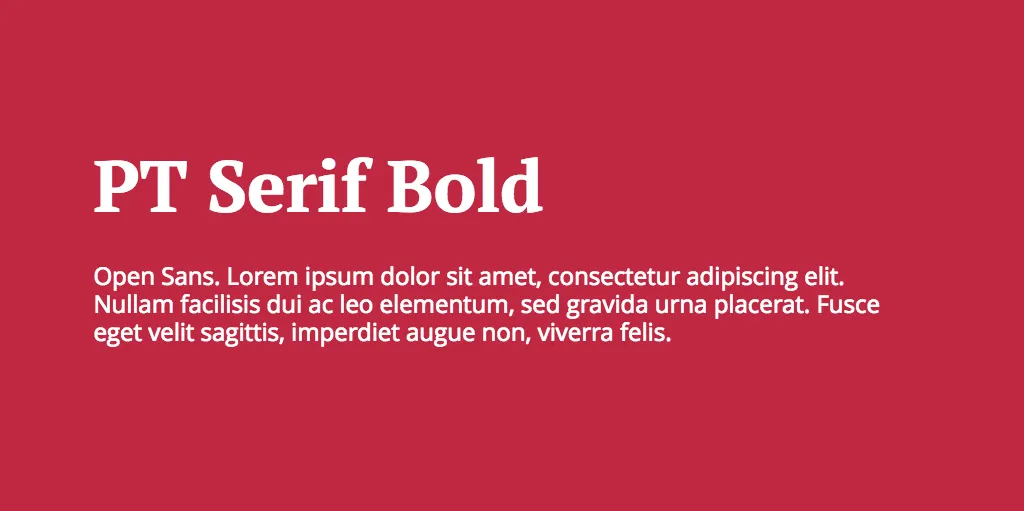 PT Serif & Open Sans font combination