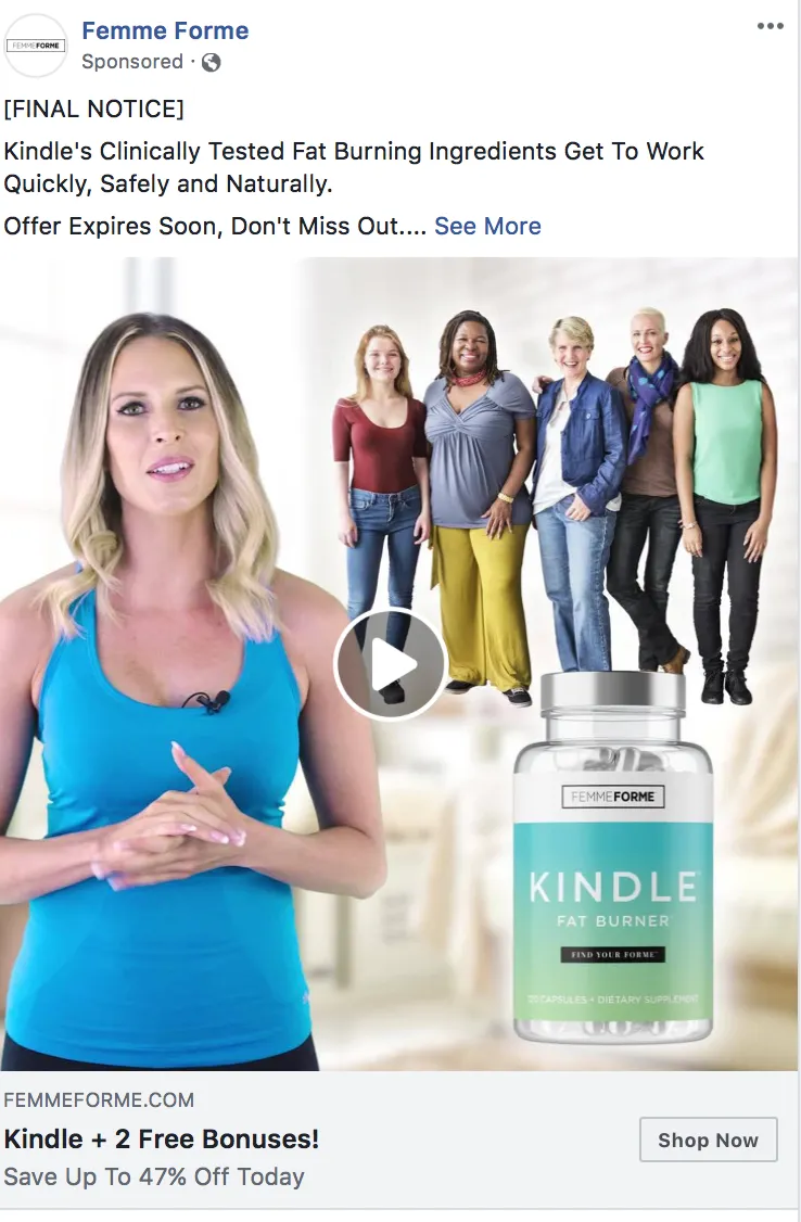 Facebook Ad example