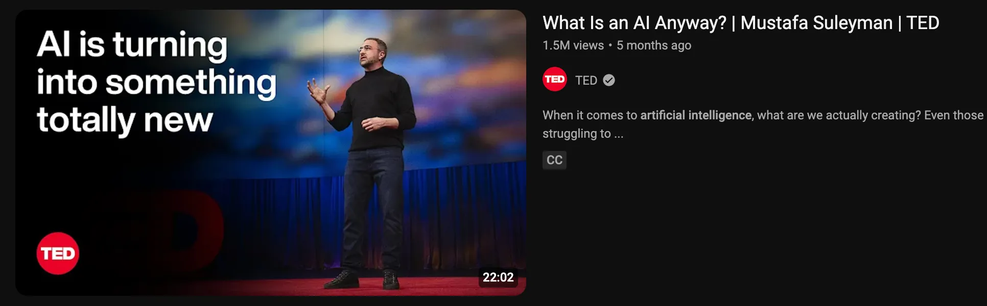 A screenshot of a thumbnail image from TED's YouTube channel