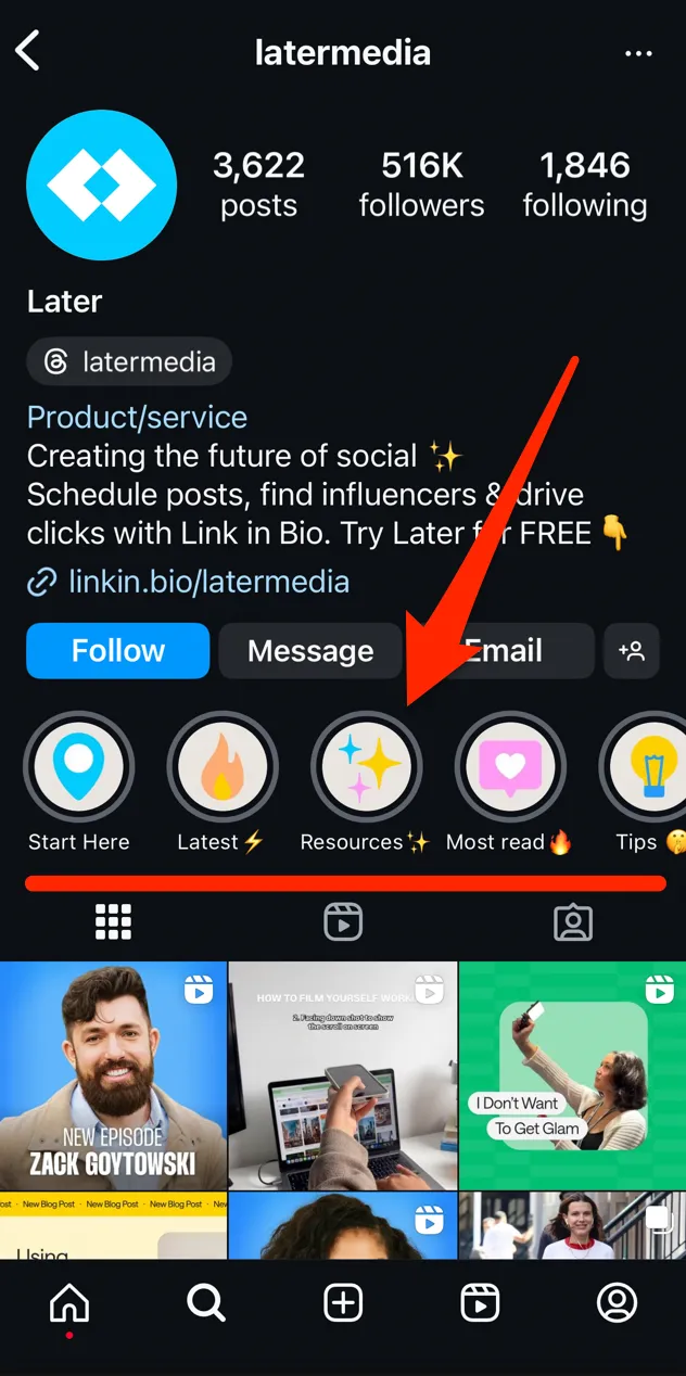 instagram highlight cover example from latermedia's instagram page