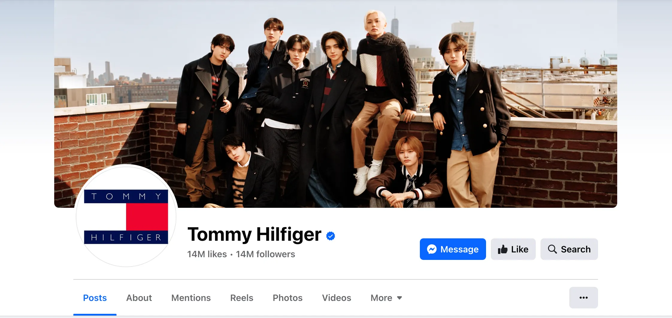 Brand style guide example from Tommy Hilfiger's Facebook page