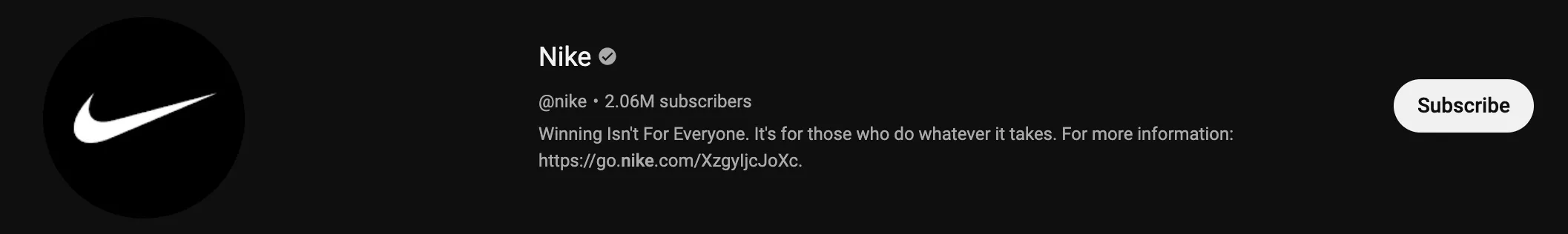 Nike YouTube channel profile picture