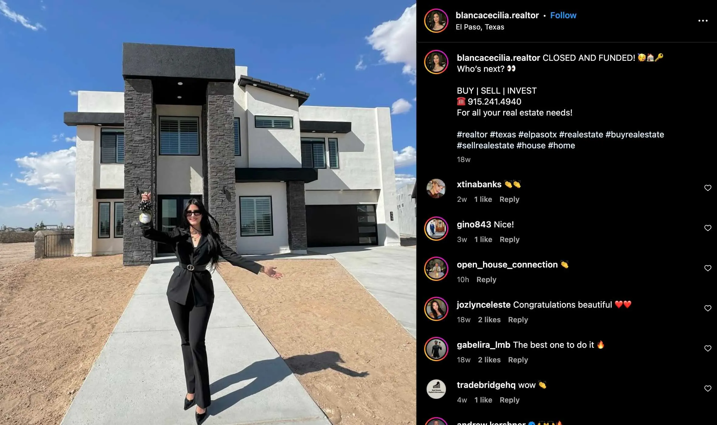 Screenshot of the best real estate hashtags