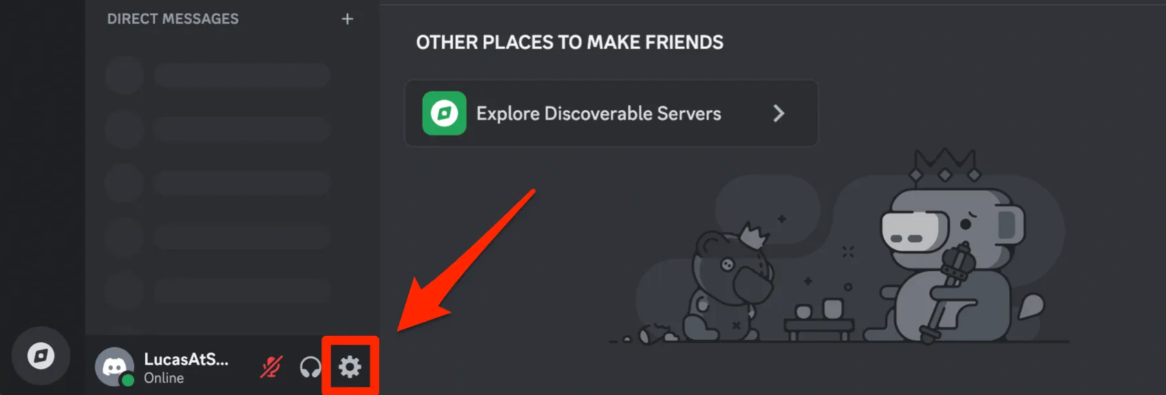 Settings cog in Discord