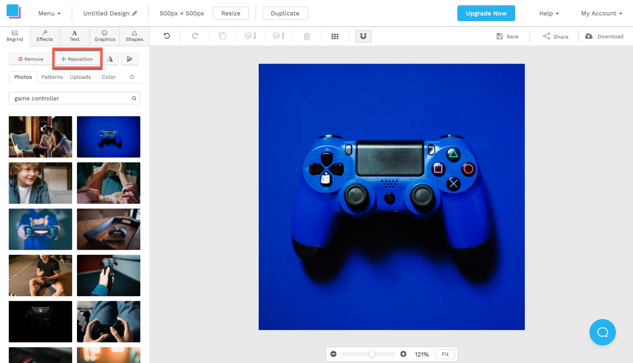 snappa reposition button