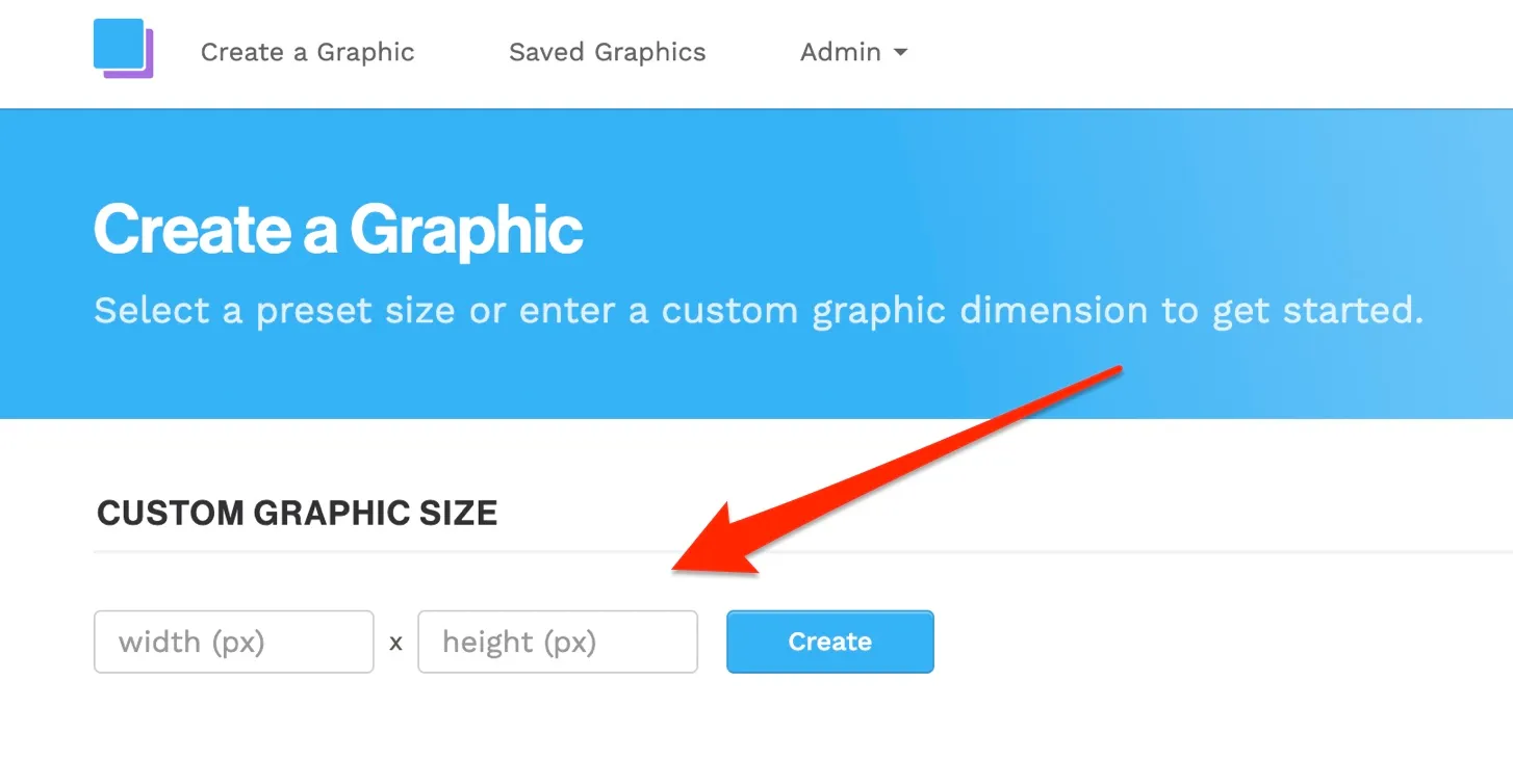 Custom image size creator