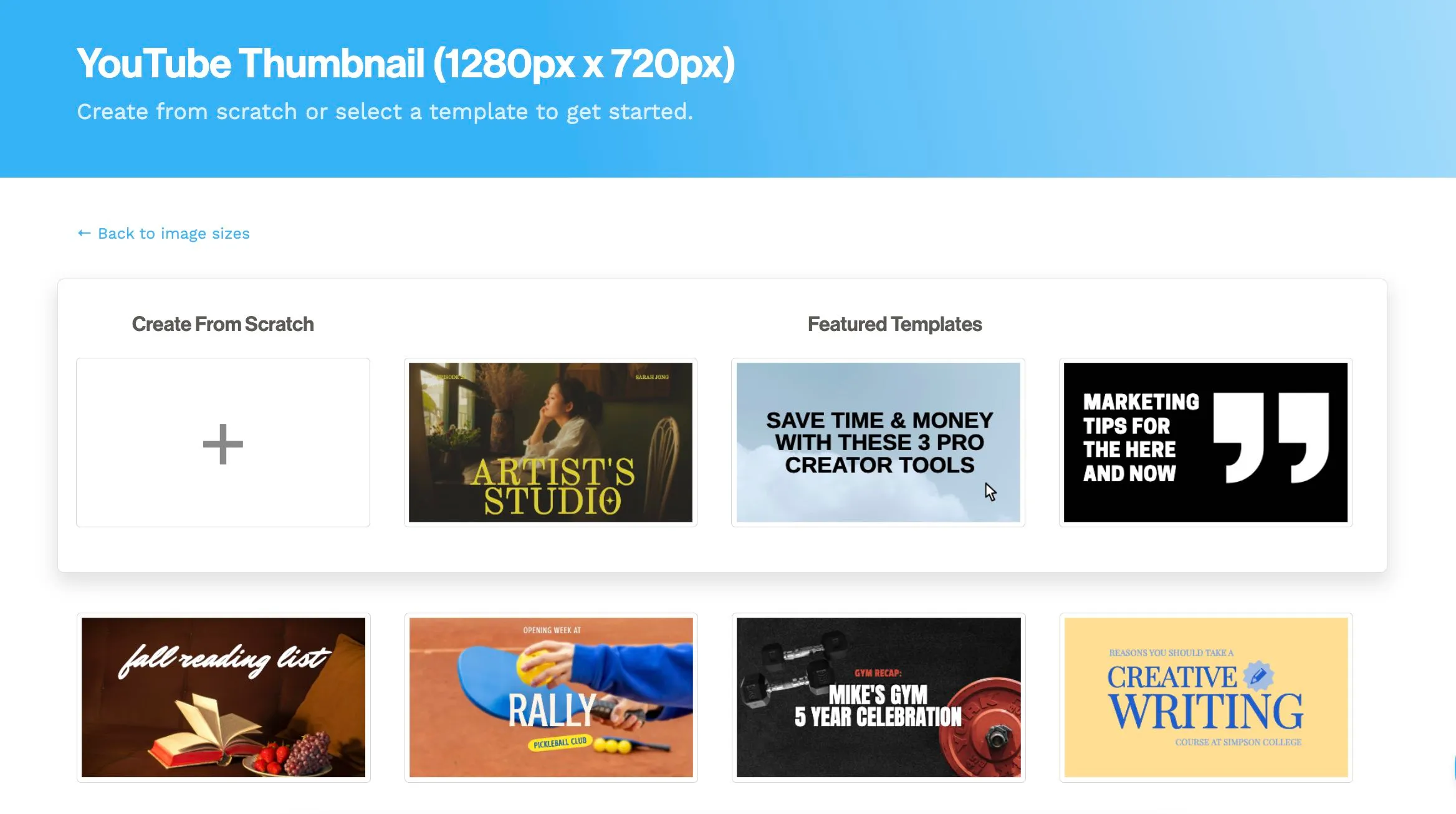 Social media templates from Snappa