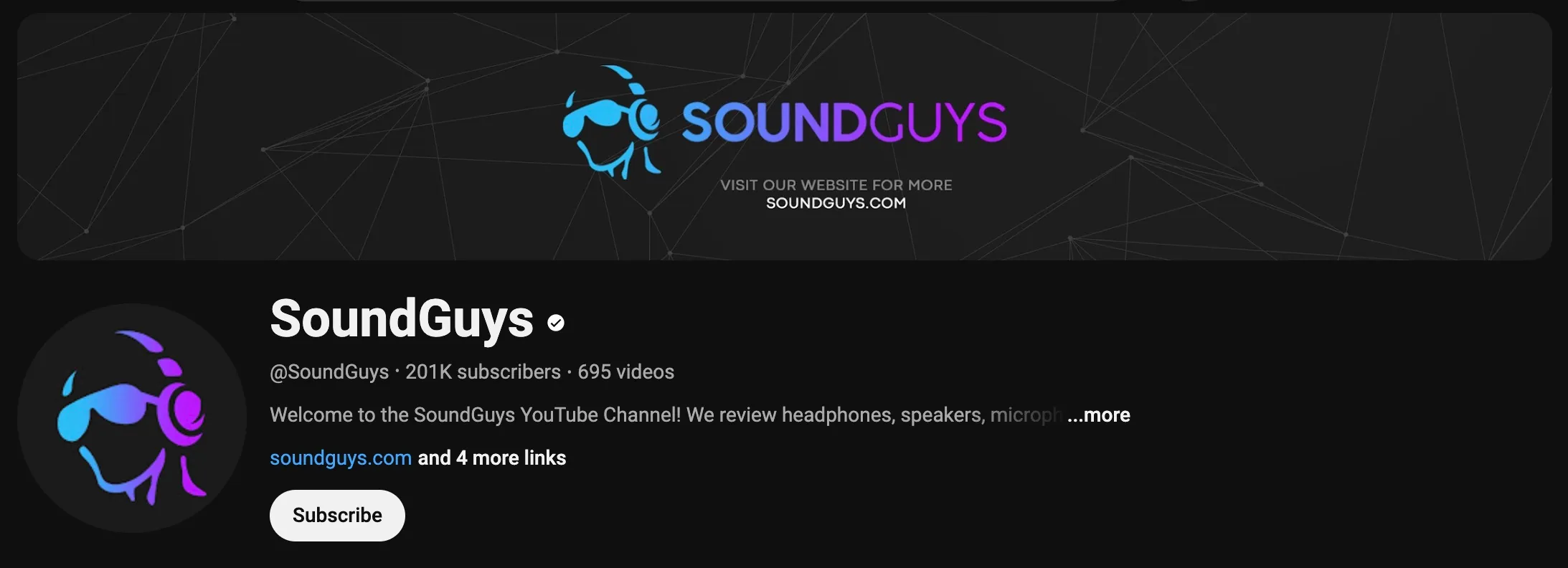 SoundsGuys YouTube channel branding
