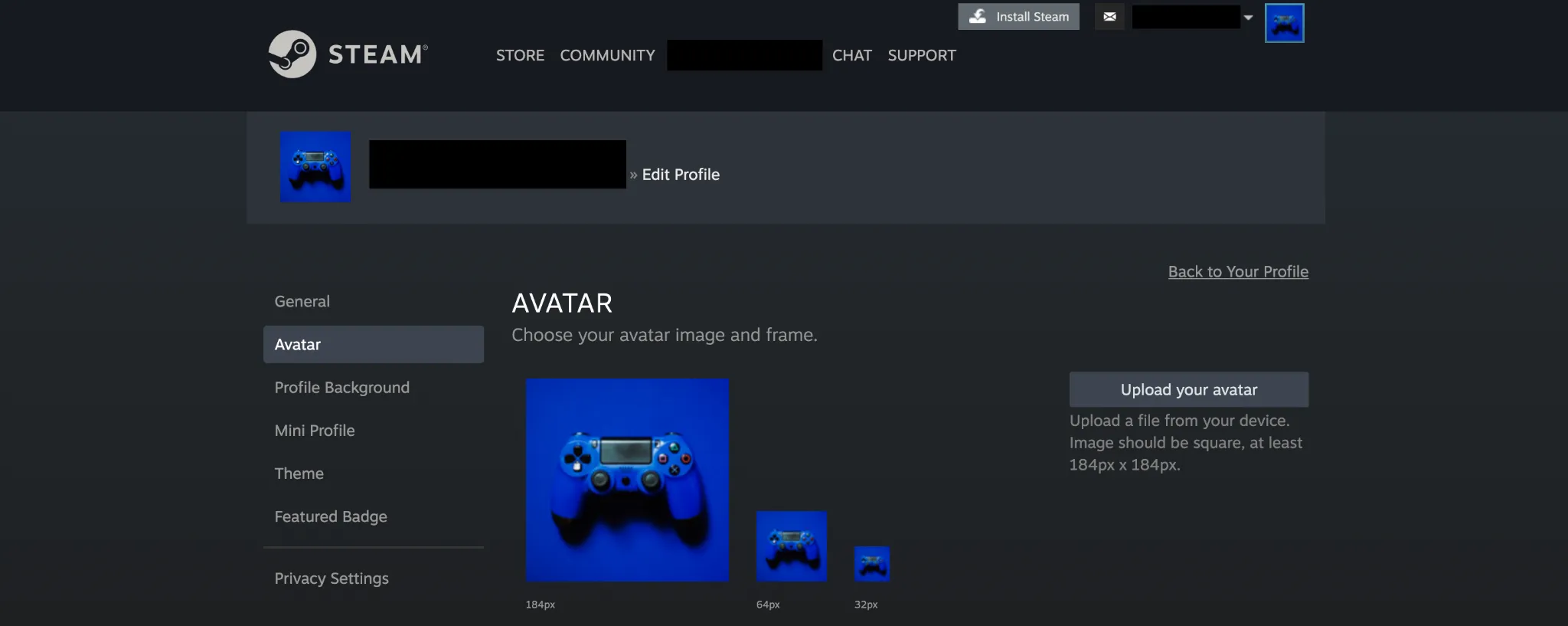 steam avatar upload