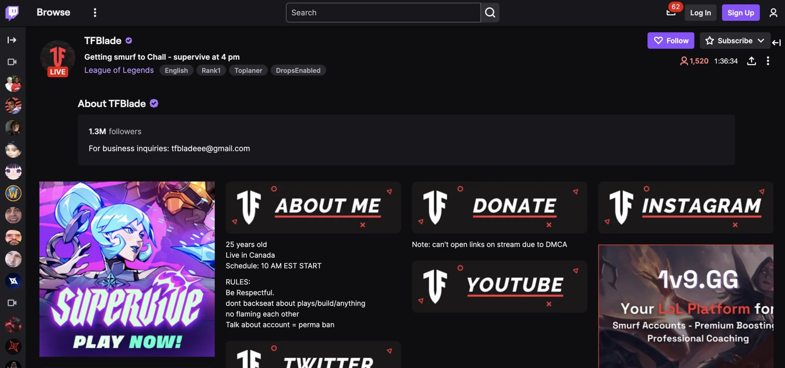 TFBlade Twitch panel example