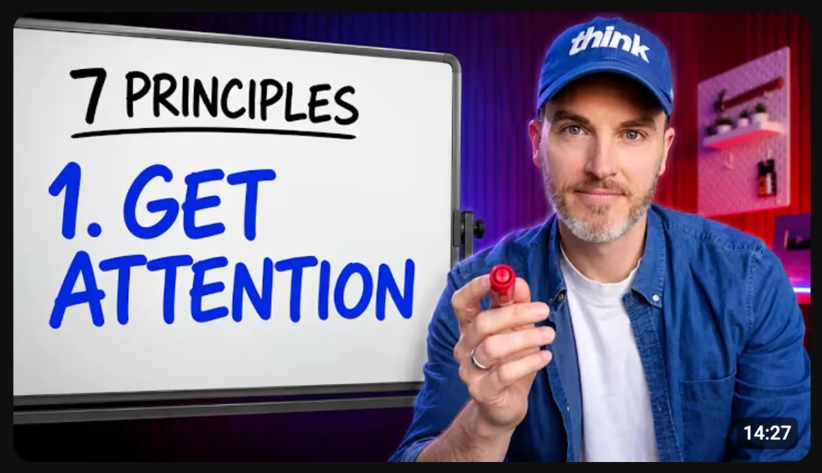 Think Media YouTube thumbnail featuring blue text on a whiteboard alongside a close-up portrait
