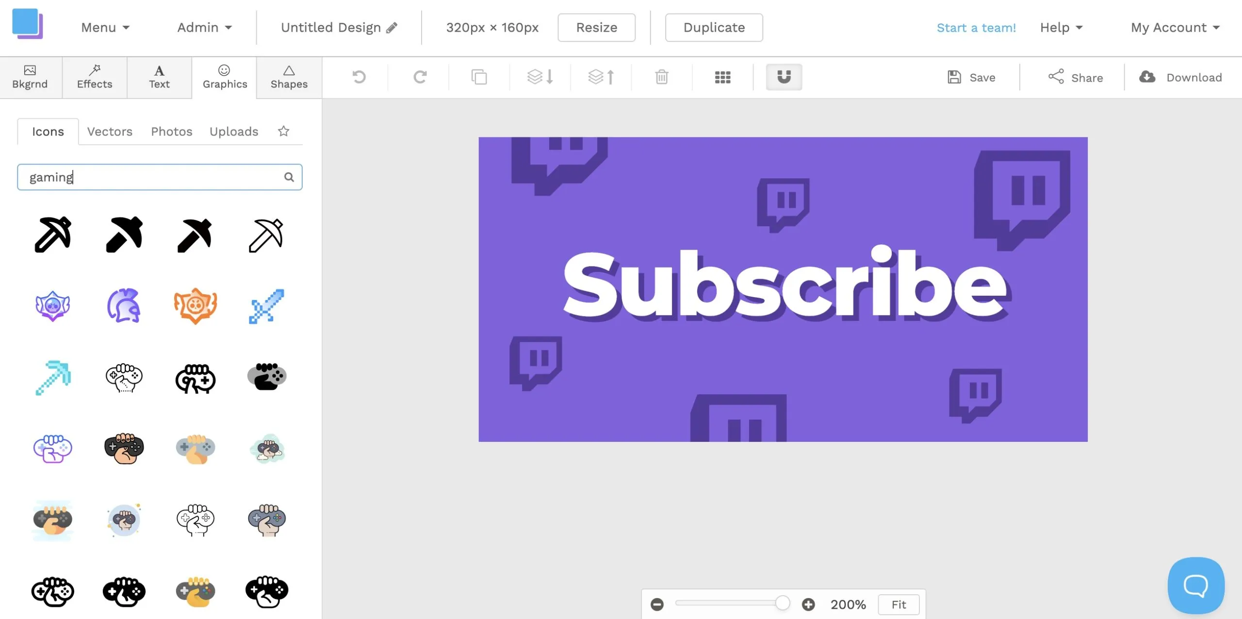 Twitch panel design editor