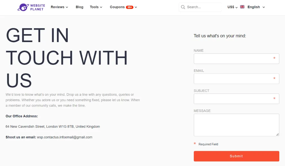 website planet example