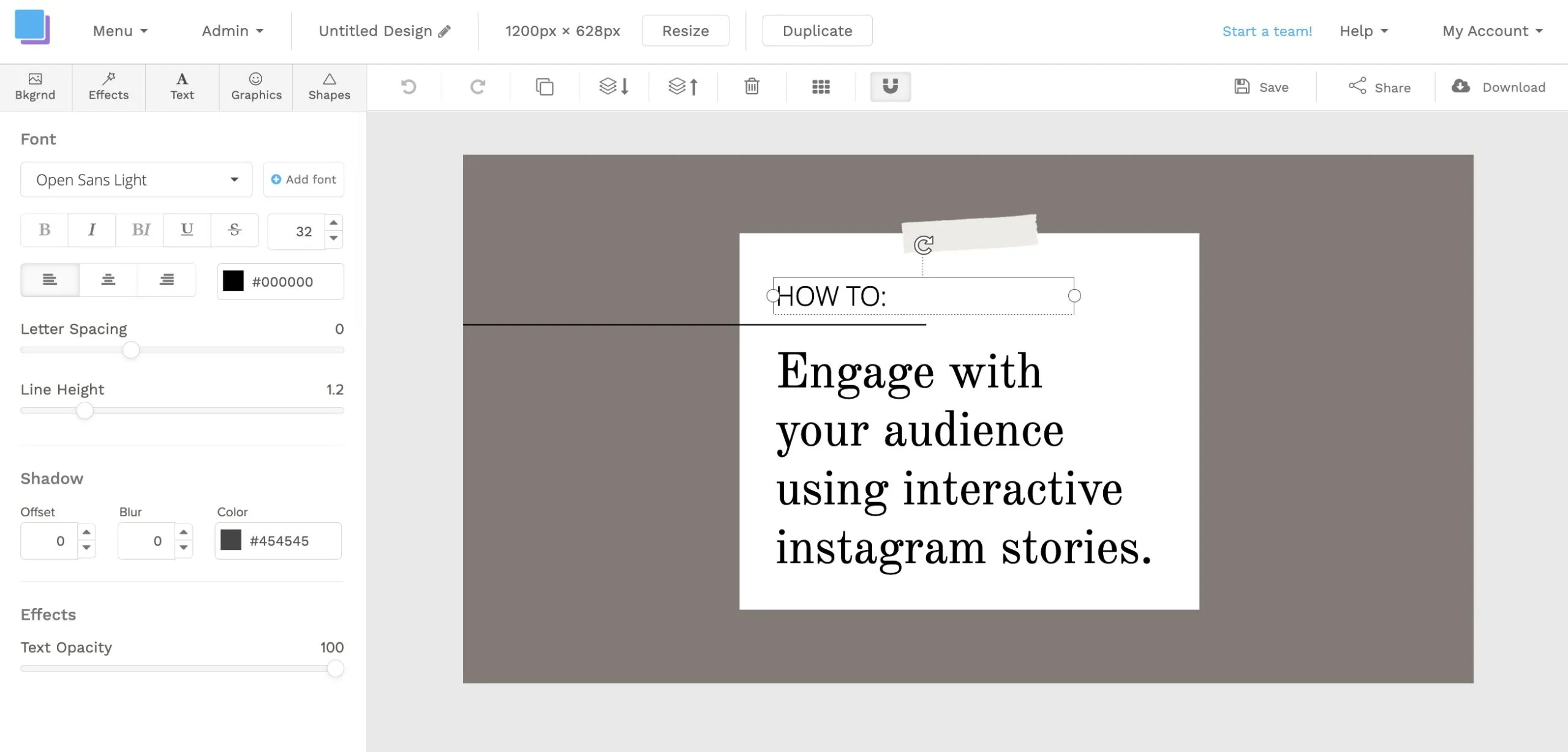 WordPress featured image design editor in Snappa