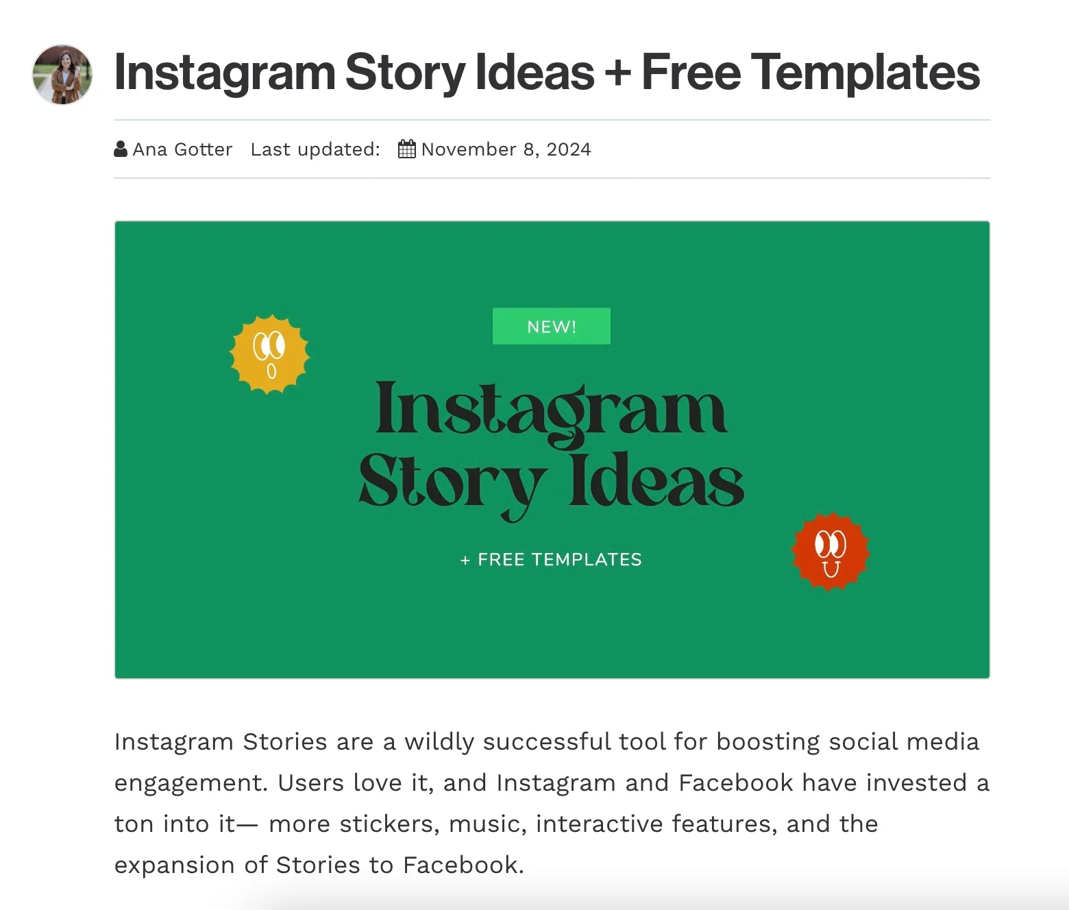 WordPress featured image example from Snappa blog