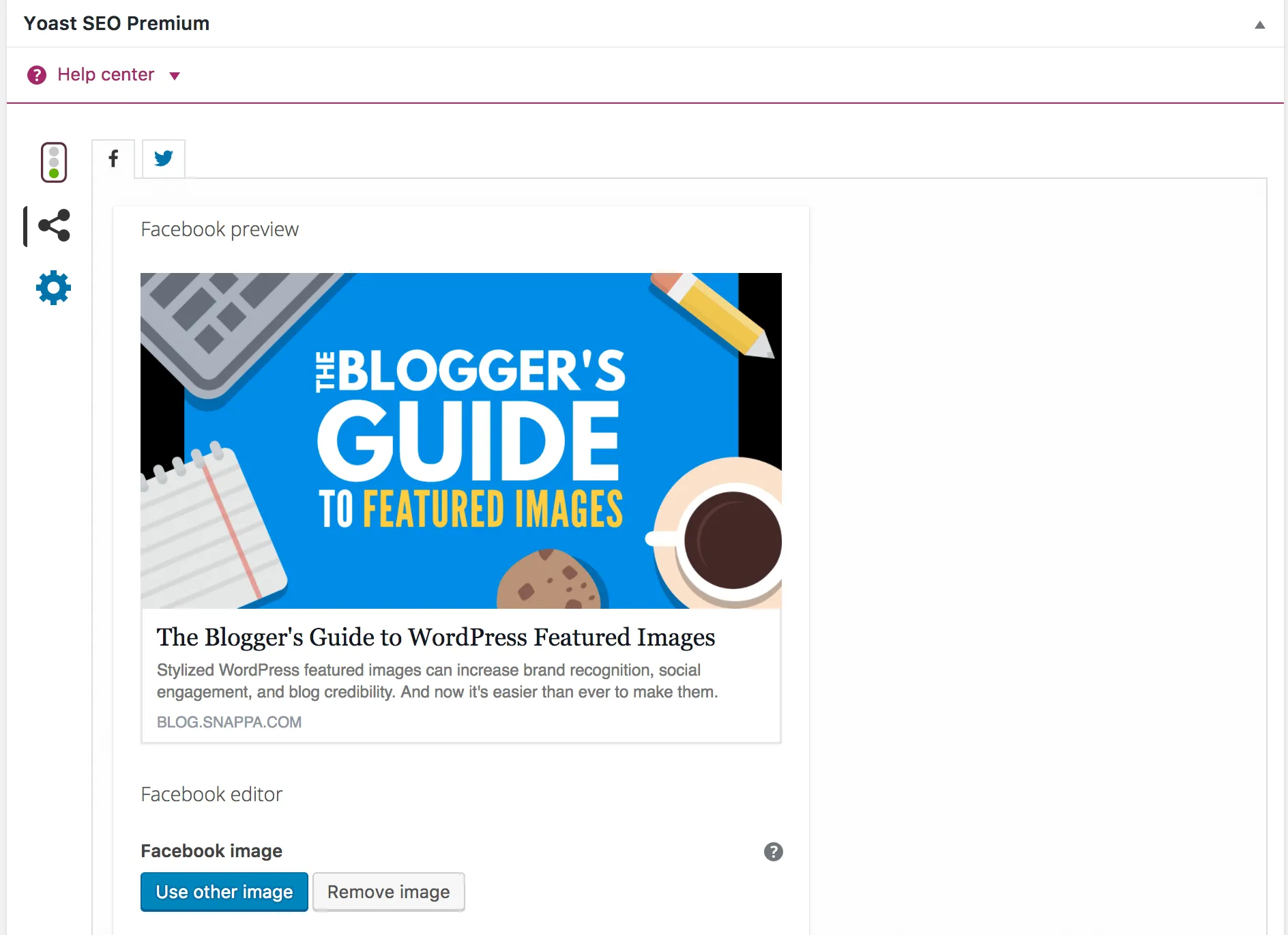 Uploading social media thumbnail for blogs in WordPress