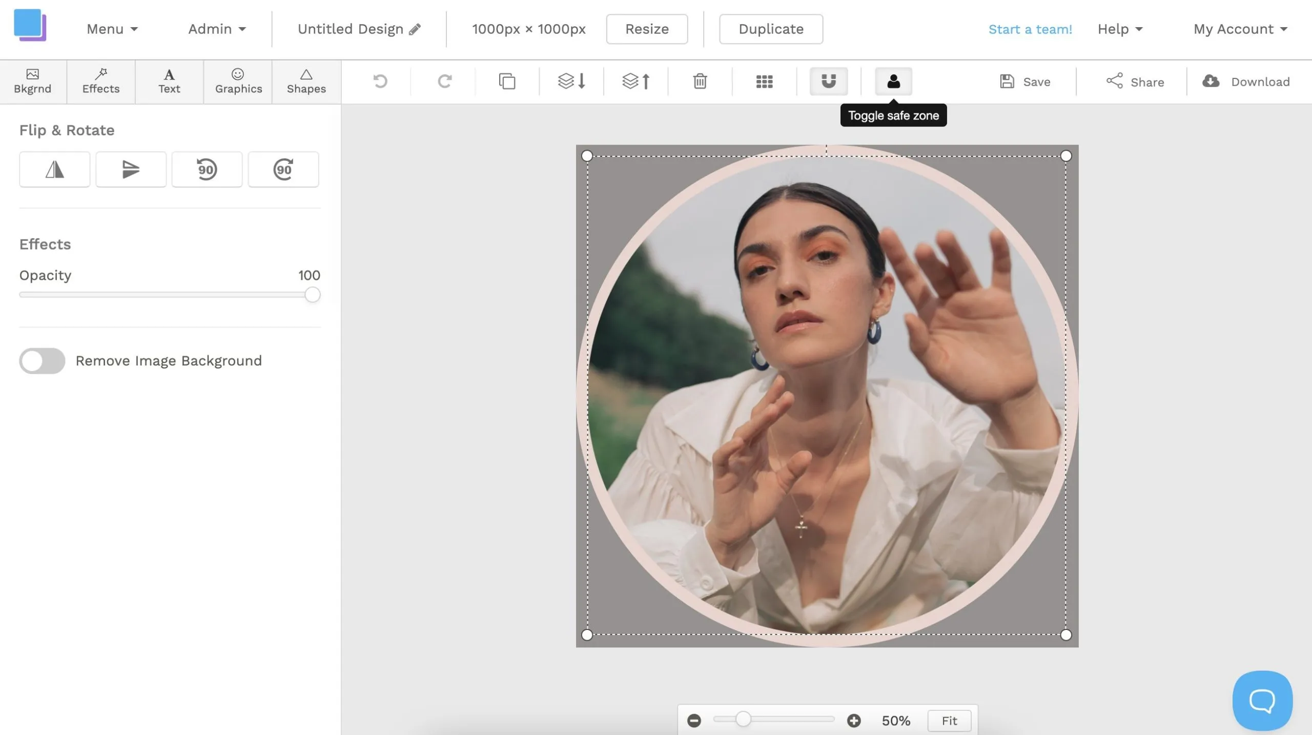 YouTube profile picture editor in Snappa